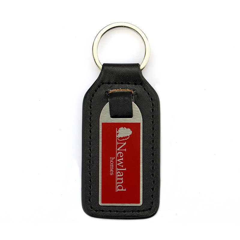 Metal And Leather Keychain For Men