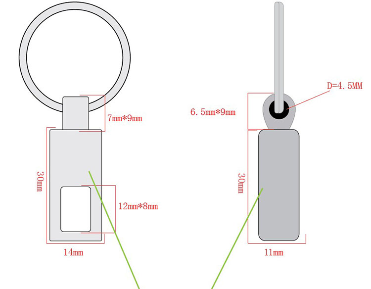 USB cable keychain