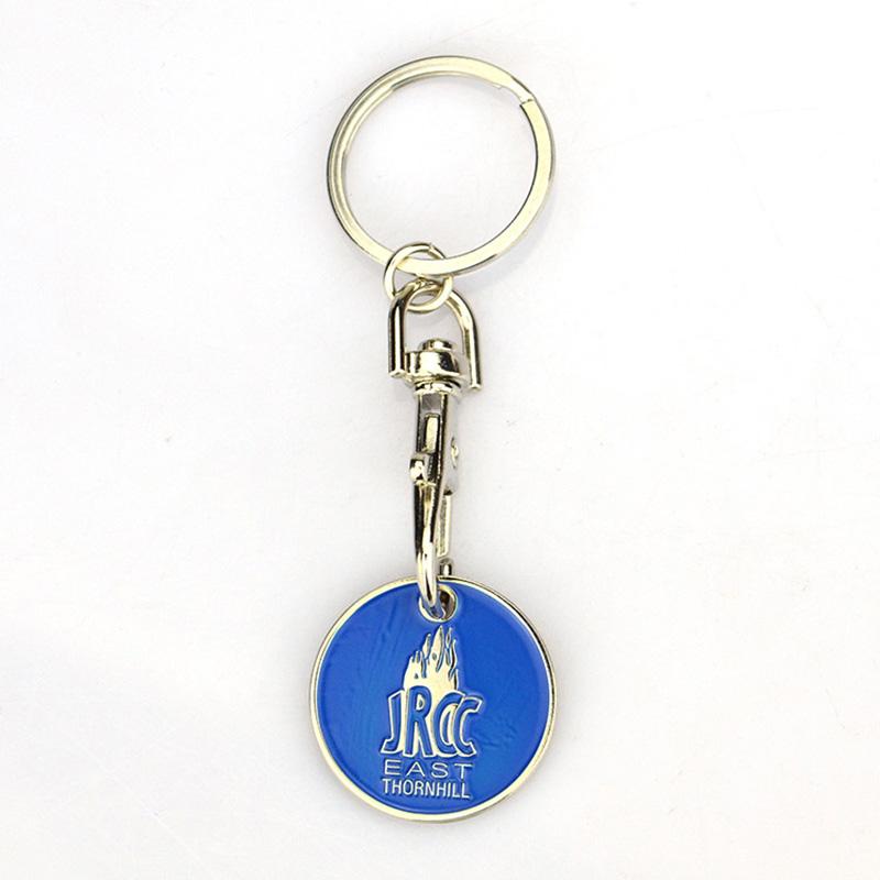 Wholesale High Quality Metal Trolley Coin Key Ring Clip - Coin Holder Keychain