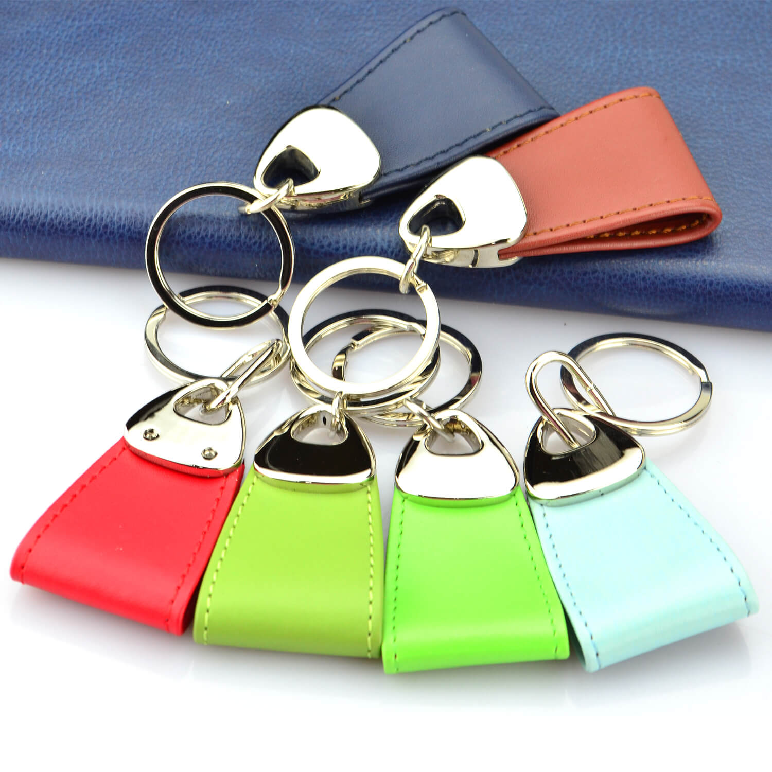 Leather Luxury Designer Keychain with Lanyard for Bags, Luggage, Keys