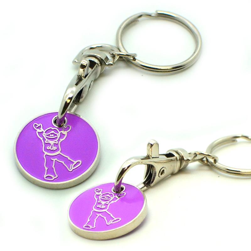 Shopping trolley coin key chain with customized logo