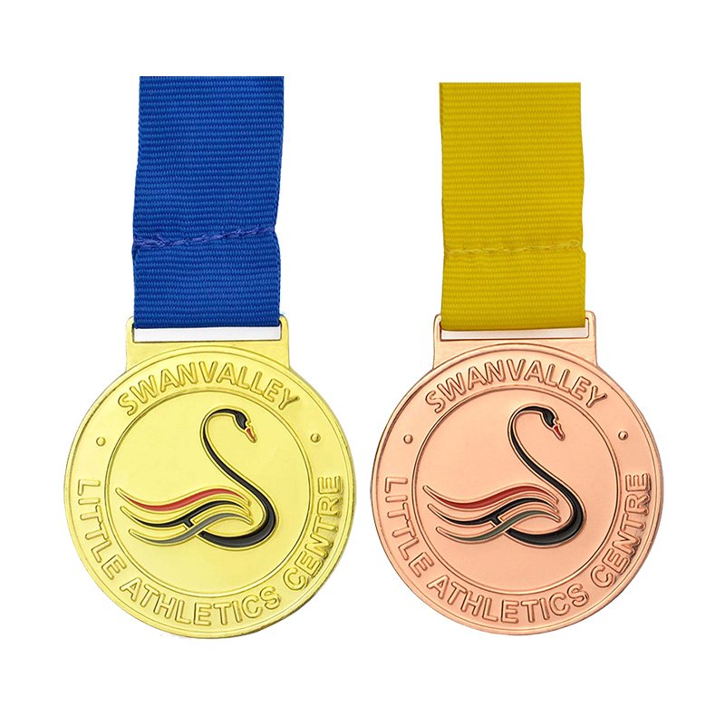 Custom Sports Bronze Award Medal Metal Judo Medal And Ribbons