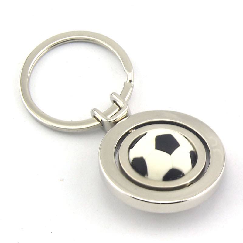 Customised Key Chain 3D Metal Rotatable Sports Football Keychain