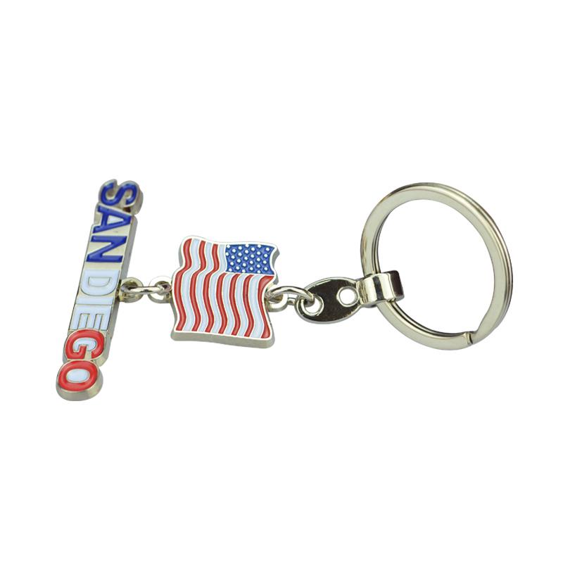 Key Holder Organizer Wholesale Hot Sale Enamel Flag Logo Keychain