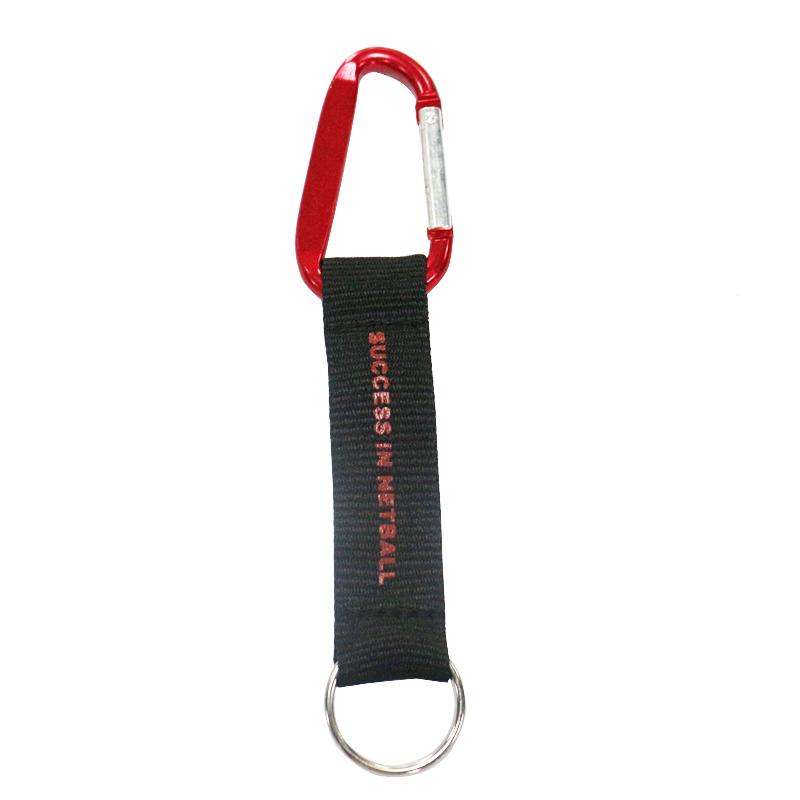 No Minimum Customized Bulk Keyring Carabiner Keychains With Strap