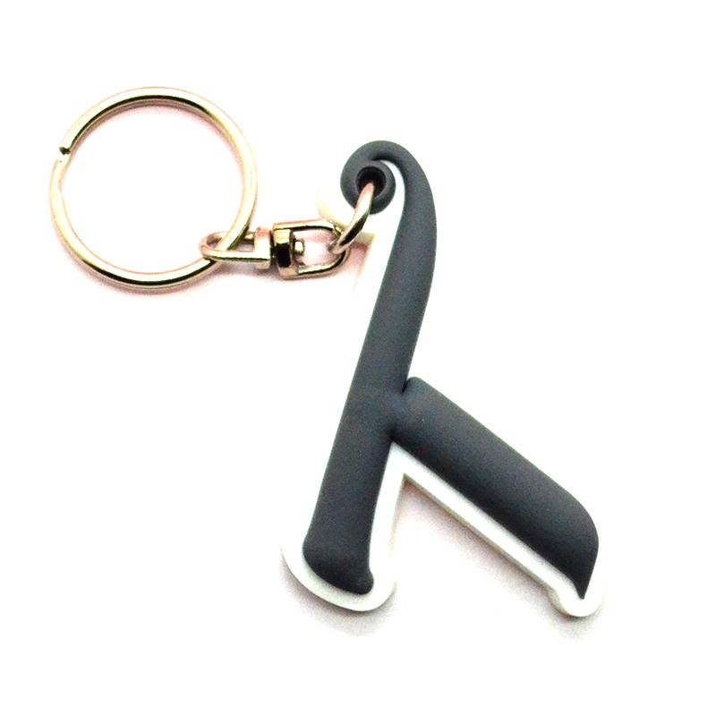 Odm Custom Soft Pvc Rubber Letter Alphabet Keyring Wholesale