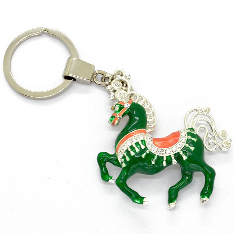 wholesale keychain horse keychain with rhinestone