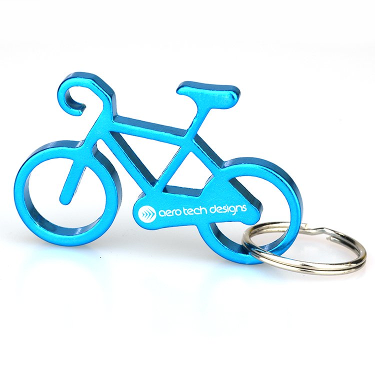 Aluminum Bicycle Keychain With Opener