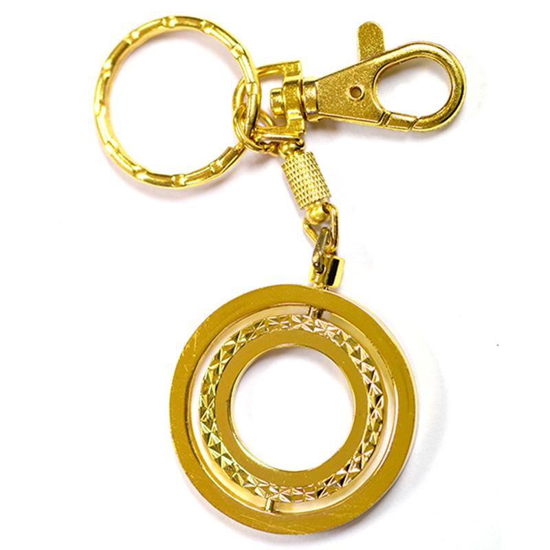 wholesale keychain custom gold round keychain