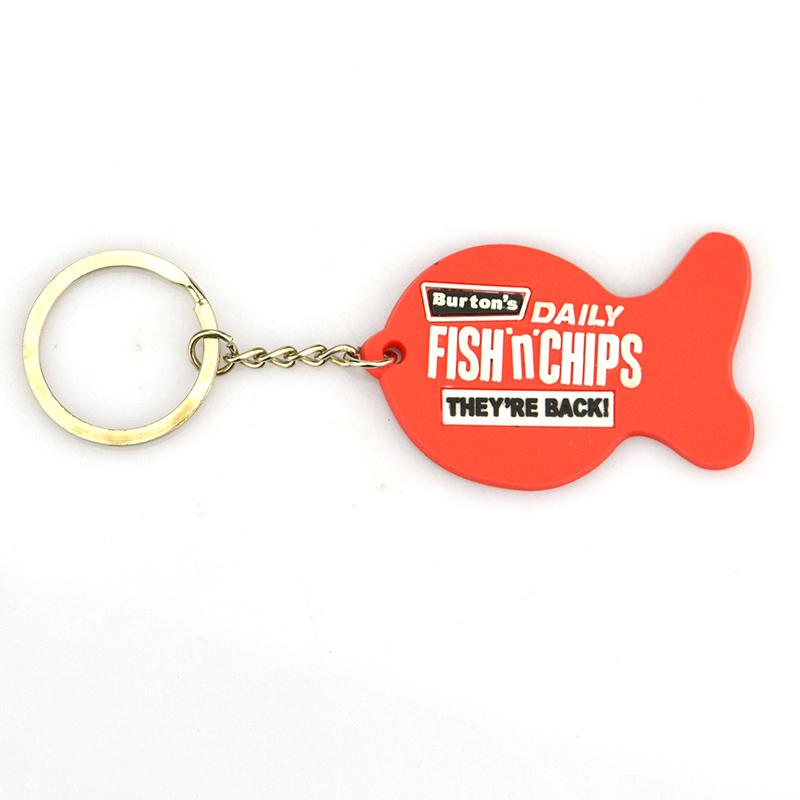 Factory Custom Design Soft Pvc Fish Keychain