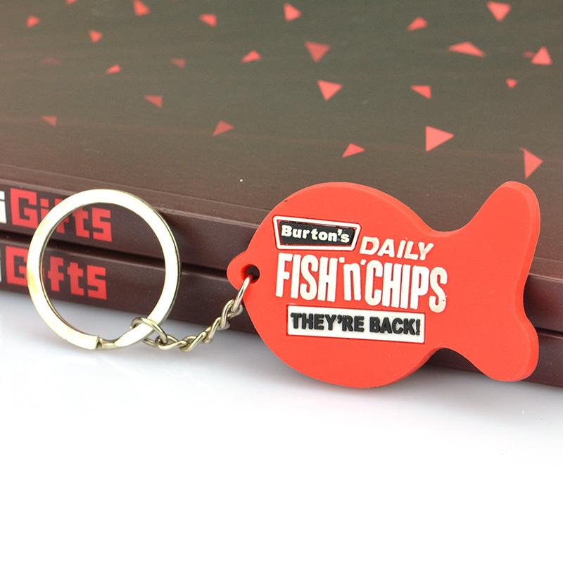 Factory Custom Design Soft Pvc Fish Keychain