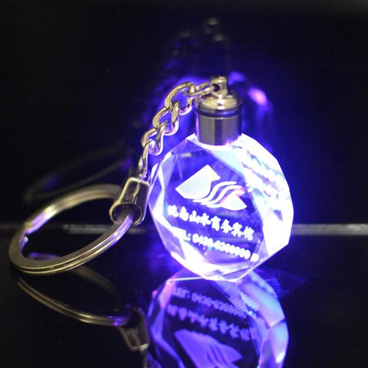 3d led crystal keychain