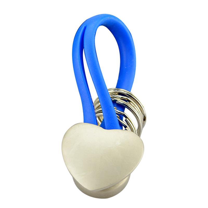 Leather Keychain Heart Shaped Key Ring