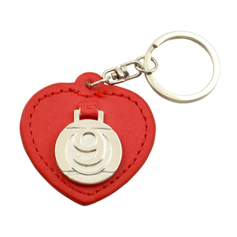 Car Logo Keychain Heart Leather