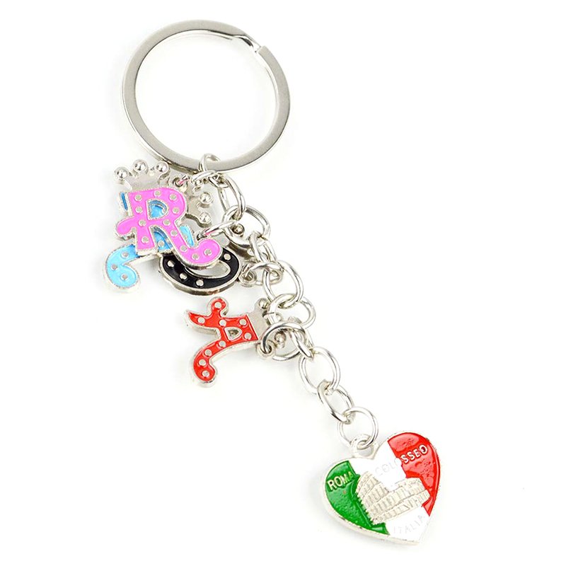 Custom Metal Enamel Heart Keyring