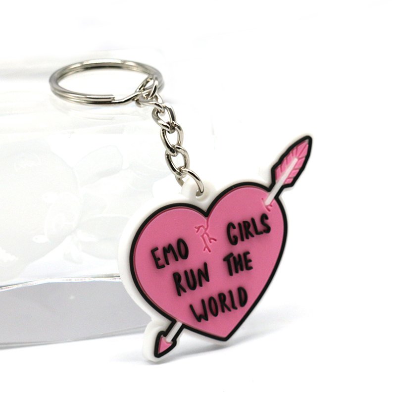 Rubber Keychain Heart Pvc