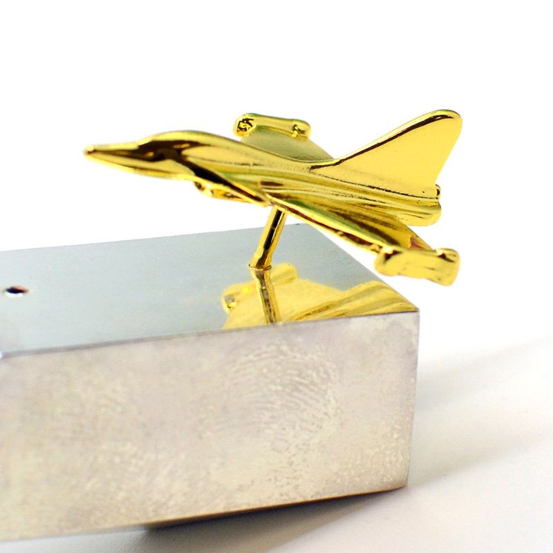 3D Gold Airplane Lapel Pin