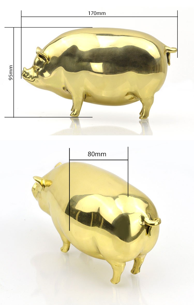 3D Gold Pig Figurines Animal