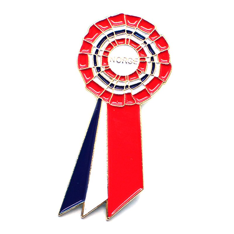 Enamel Ribbon Pin Custom Die Cast Metal Pins Badge