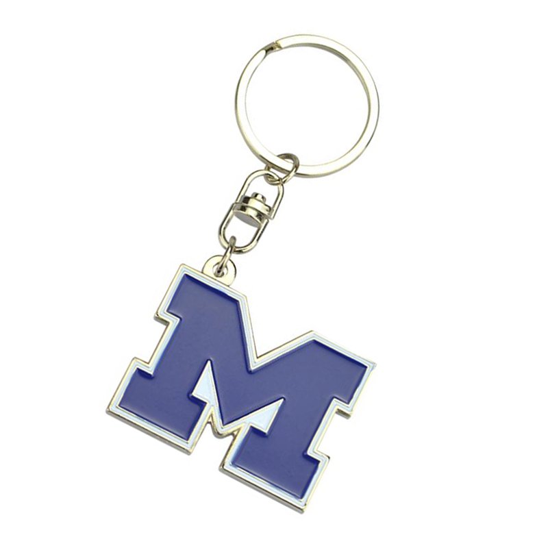 Custom Letter M Keychain Metal Enamel Key Chain