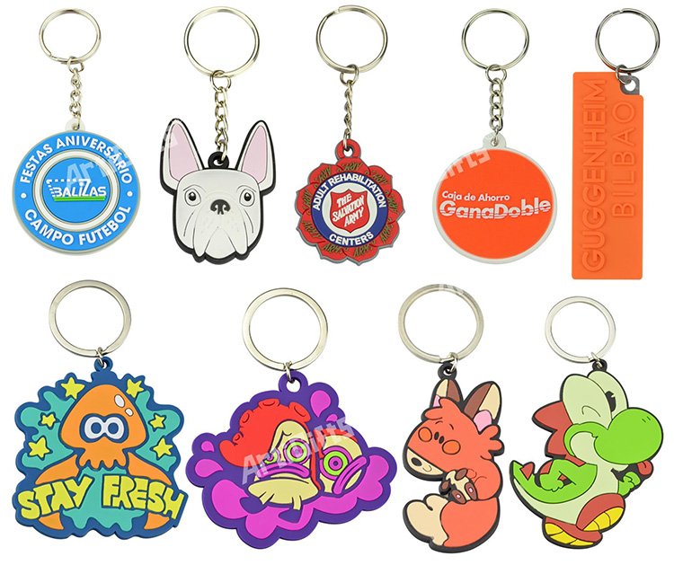 Keyring Rings Soft Pvc Keychain Rubber Key Chains