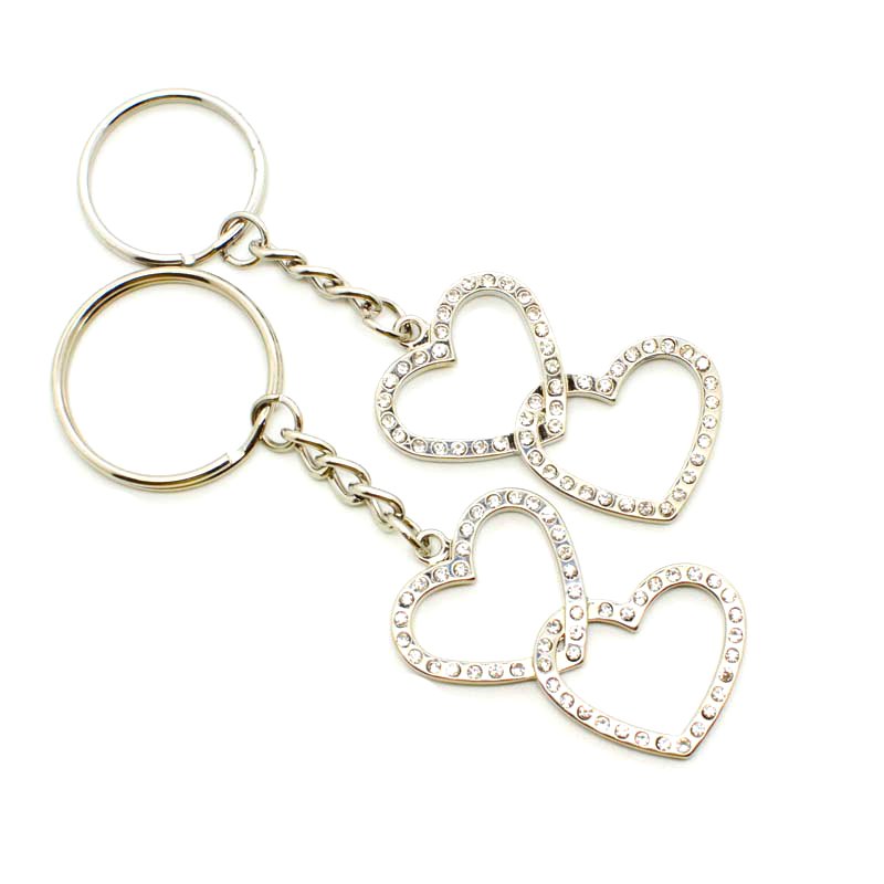 Heart Shape Rhinestones Keychain