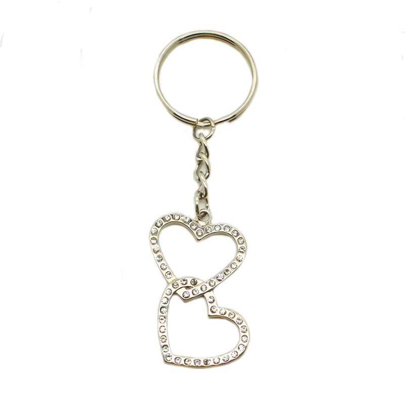 Heart Shape Rhinestones Keychain