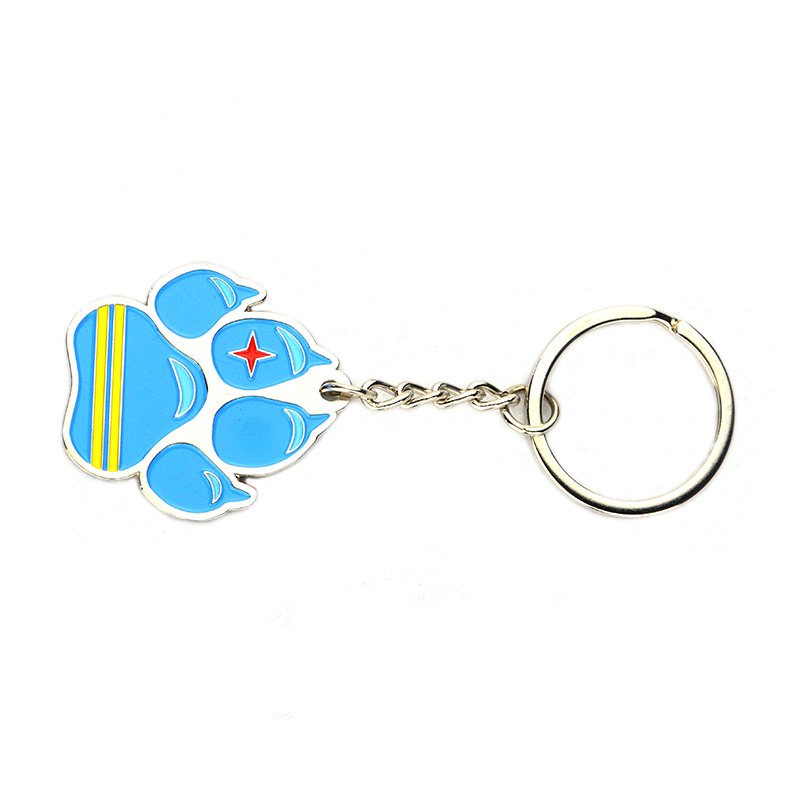 Mens Keychain Custom Enamel Paw Key Ring