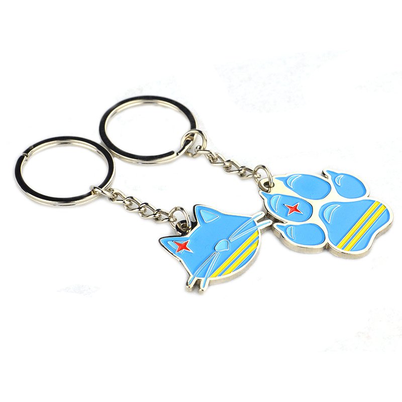 Mens Keychain Custom Enamel Paw Key Ring