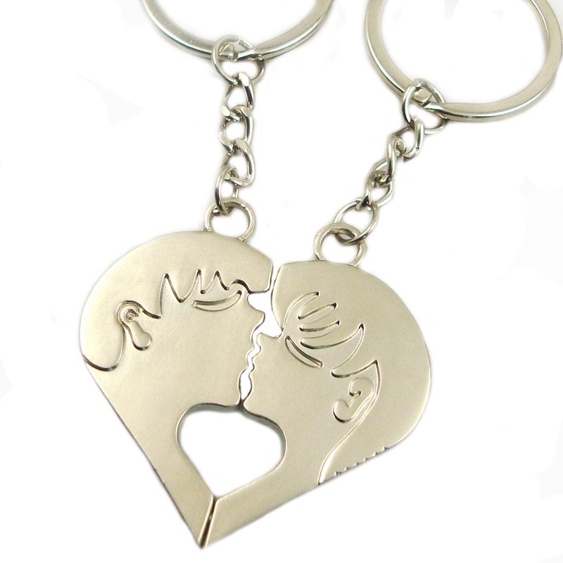 Personalized House Shape Chrome Metal Split Ring Key Holder