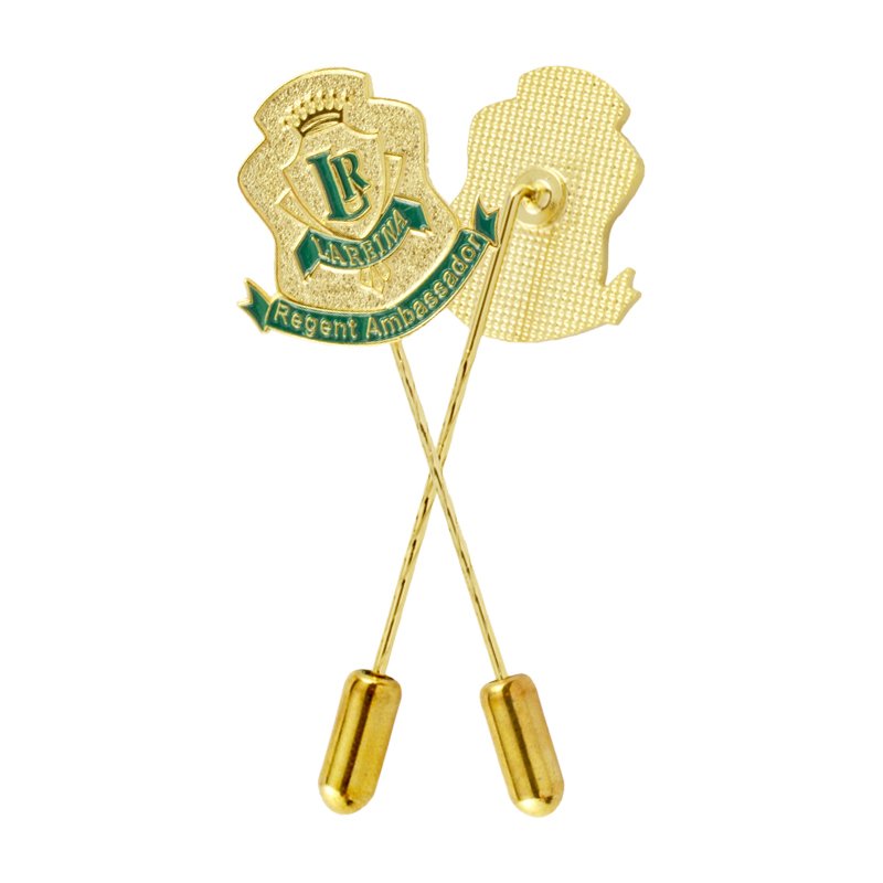 Needle And Pin Metal Gold Lapel Pin For Men