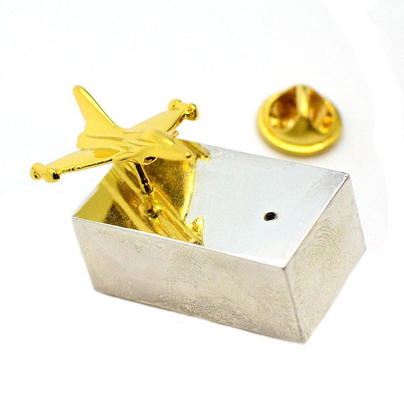 Helicopter Lapel Pin 3D Gold Plane Pin Badge