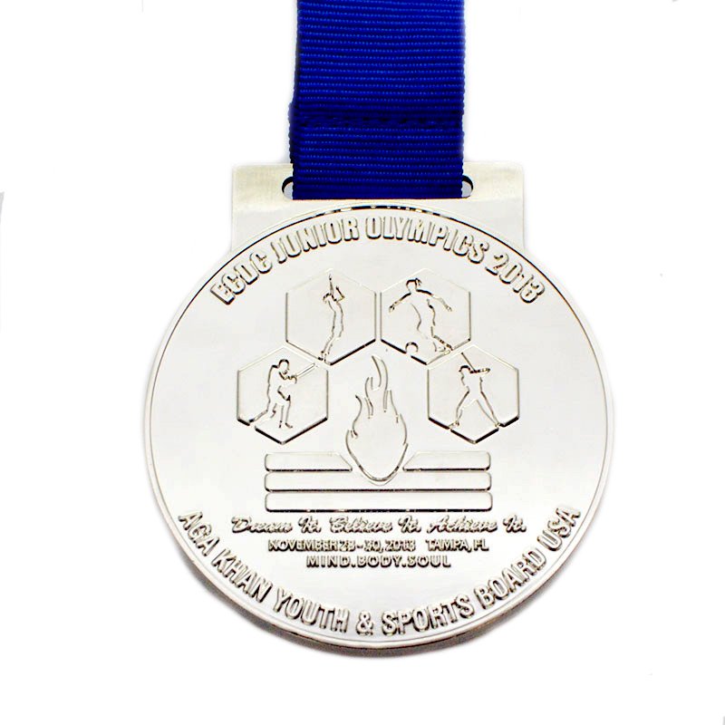 Custom Running Medal Metal Plated Silver Medal