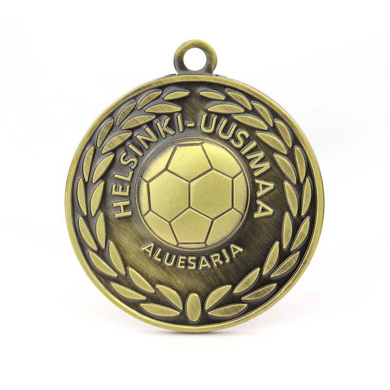 Stamped 3D Sports Gold Football Medals And Metal Soccer Trophies 