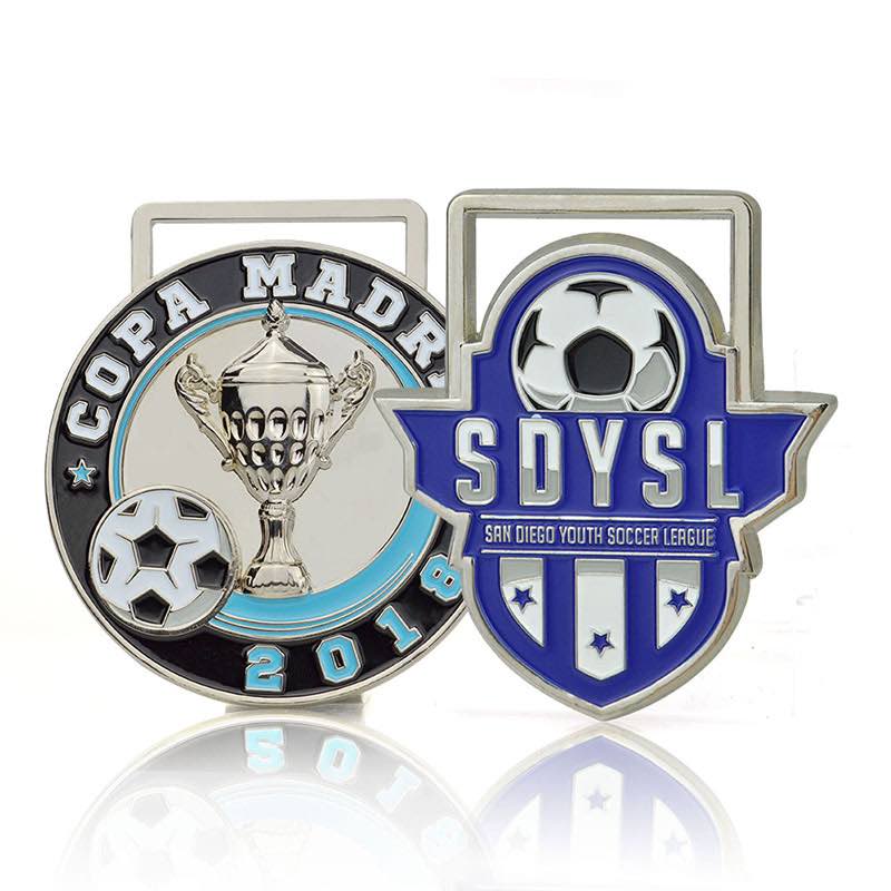 Stamped 3D Sports Gold Football Medals And Metal Soccer Trophies 