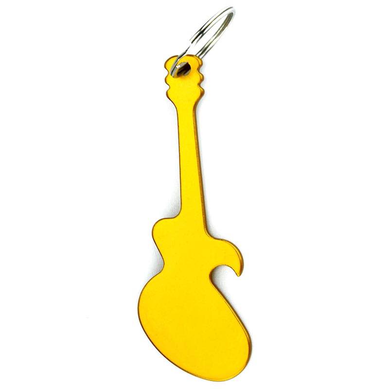 Guitar Shaped Bottle Opener Keyring Aluminum Customizable Laser Logo Key Chain