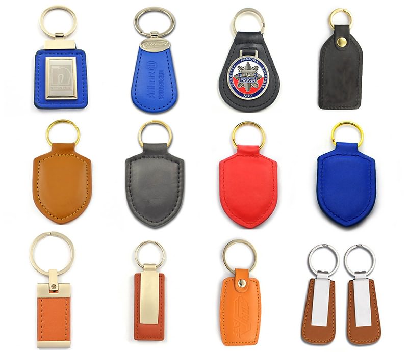 metal leather keyring