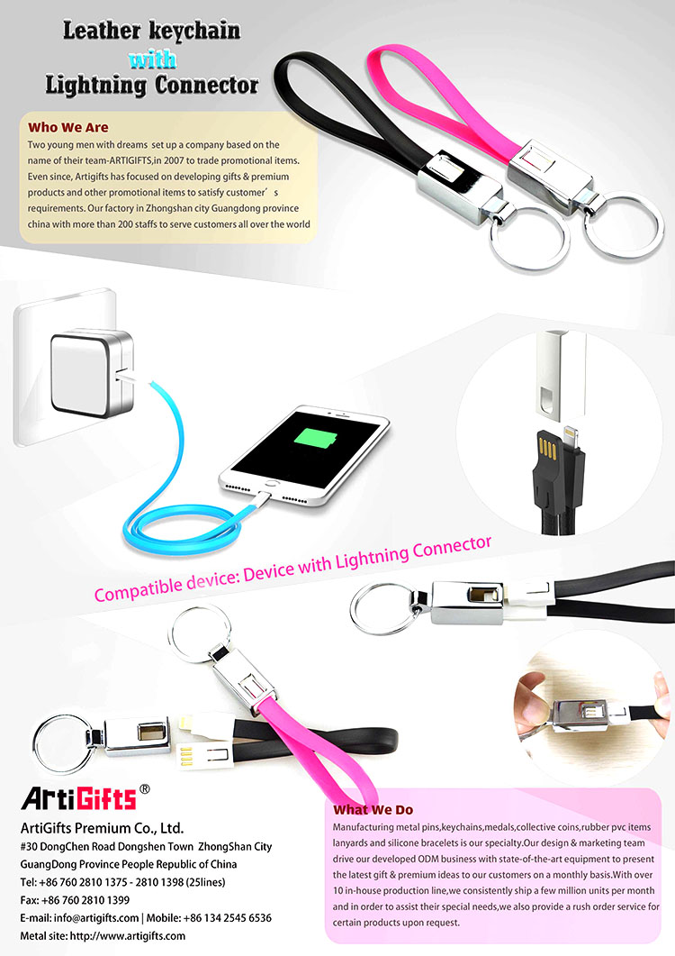 USB cable keychain