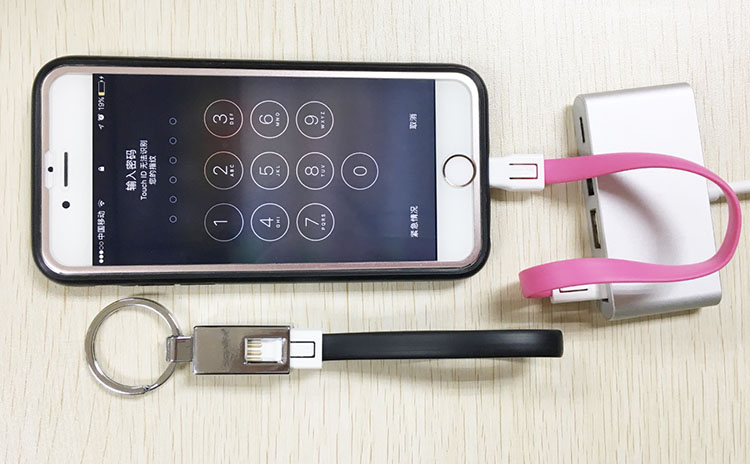 USB cable keychain