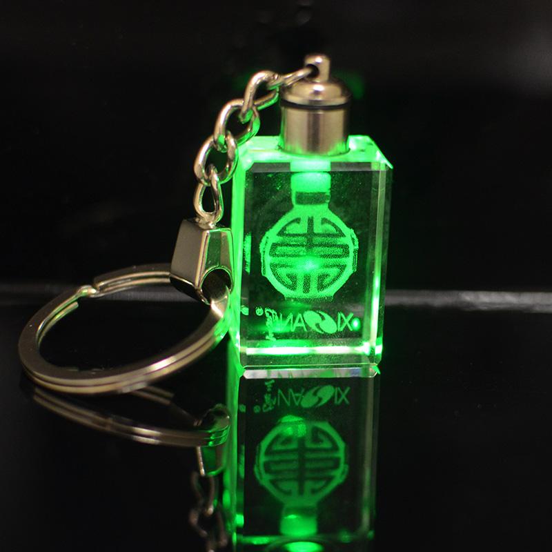 Wholesale laser transparent led crystal keychain Crystal keychain