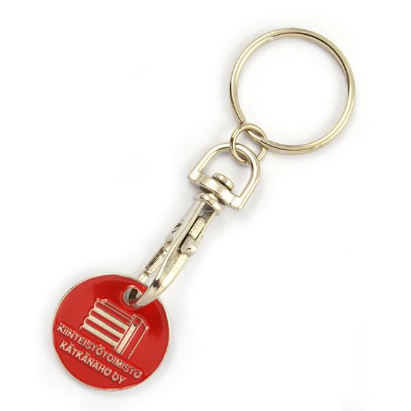Made in China custom metal trolley coin keychain 