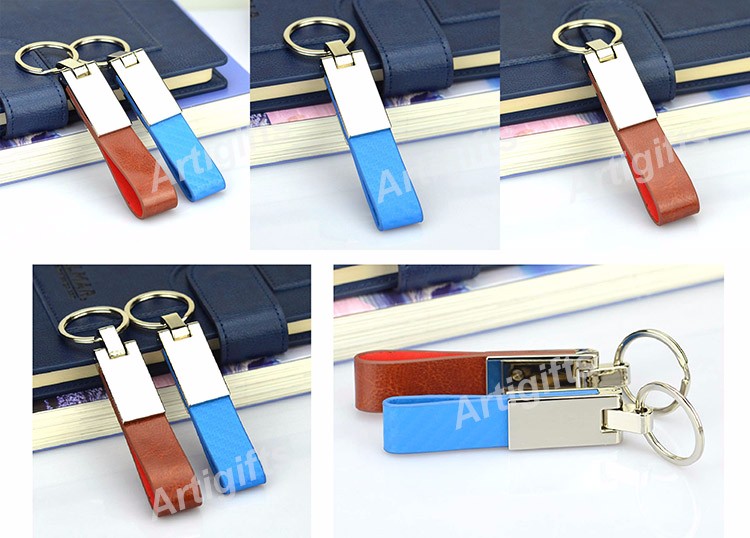 Artigifts Factory Design Your Own Leather Keyring Wholesale Keychains Dozen