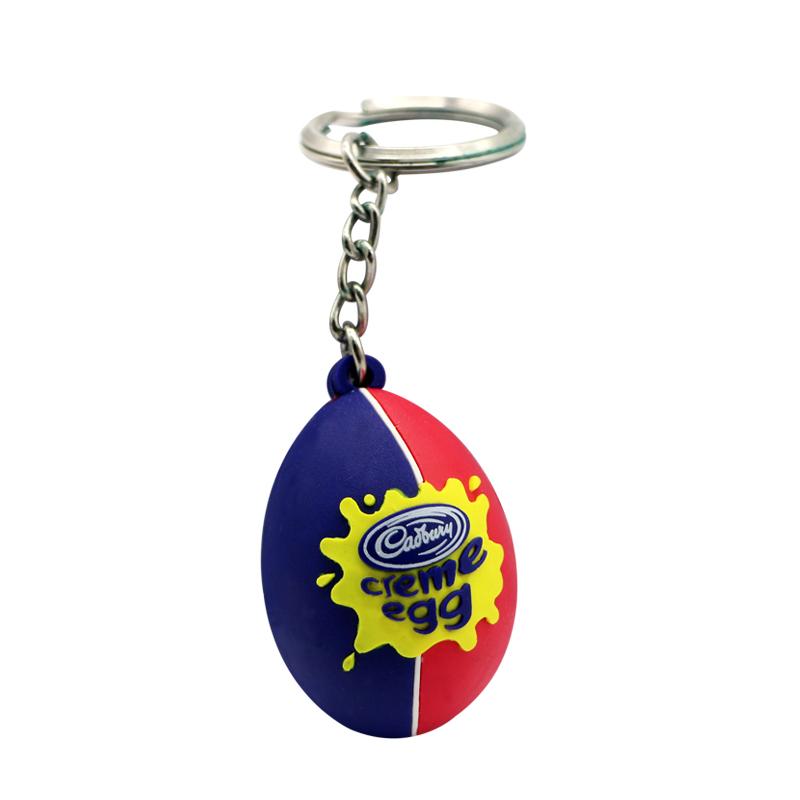 Keyring Factory Wholesale Custom 3D Pvc Rubber Football Keychain PVC