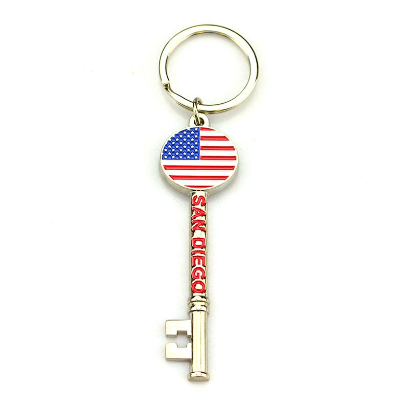 Wholesale Keychain Custom Metal Enamel Country Flag Keychain Metal