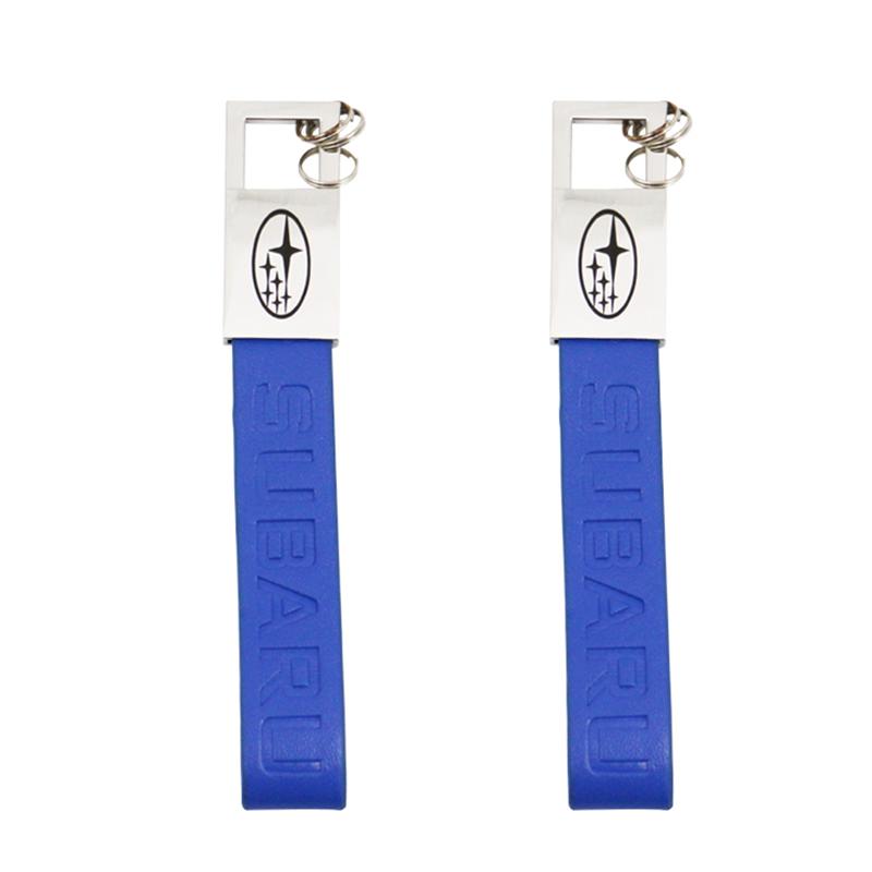 AVIMA Genuine Leather Handcrafted Key Chain - Durable Strap With Stainless Steel Ring For Car Keys & Key Fobs (Blue)