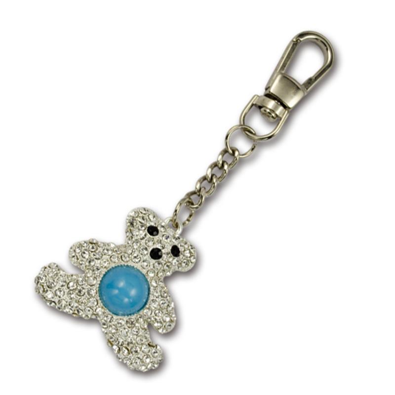 Wholesale Key Chain 3D Metal Jewelry Rhinestone Bear Keychain Metal