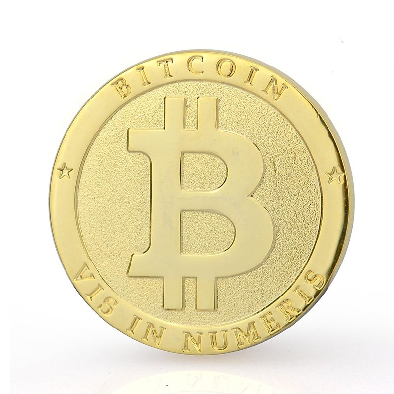 Bitcoin Commemorative Coin Metal Plated Silver Bit Coin ...