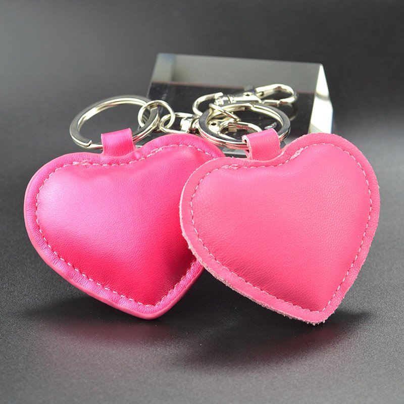 Bulk Lady Keychain Pu Leather Custom Heart Shape Key Chain Leather Keychain