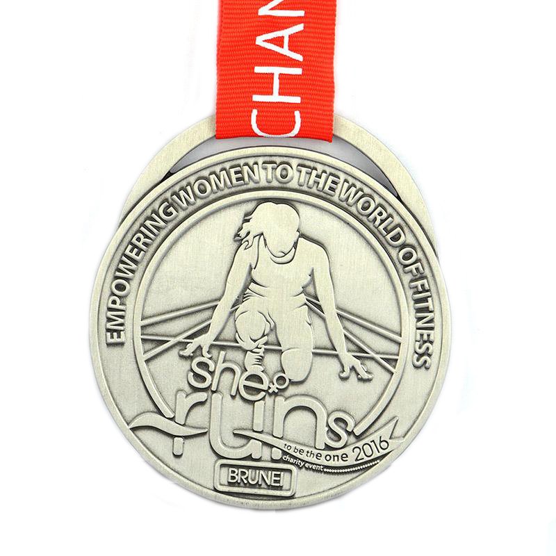 Running And Medals Metal Wholesale 5K Sports Medal With Lanyard