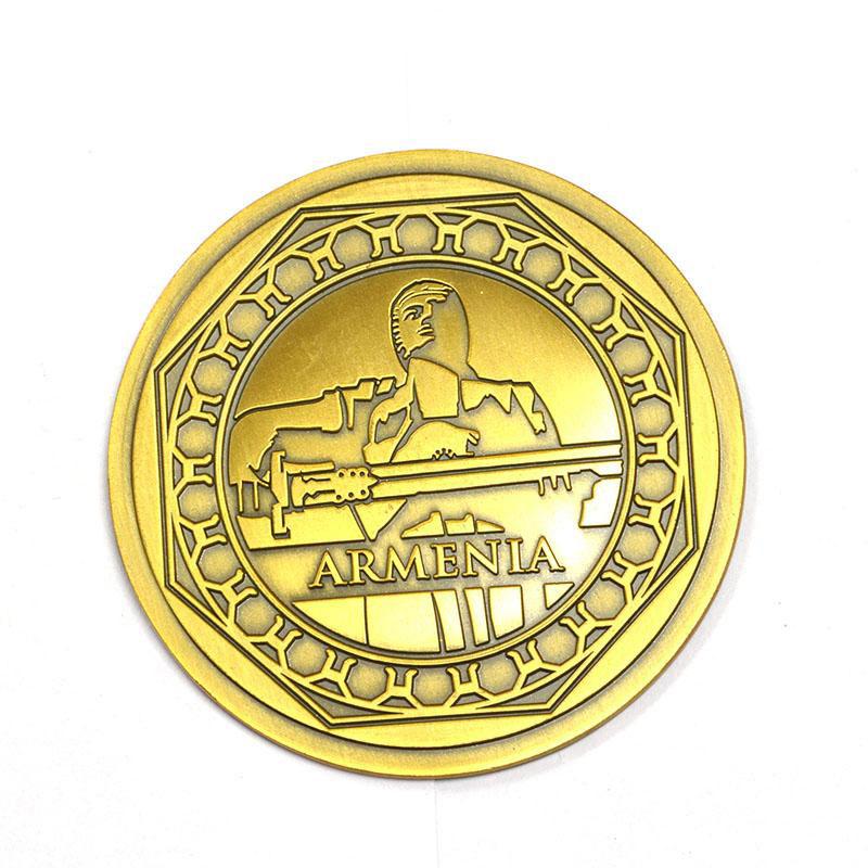 Coin Store Custom Cheap Metal Engraved 2D Gold Challenge Coin